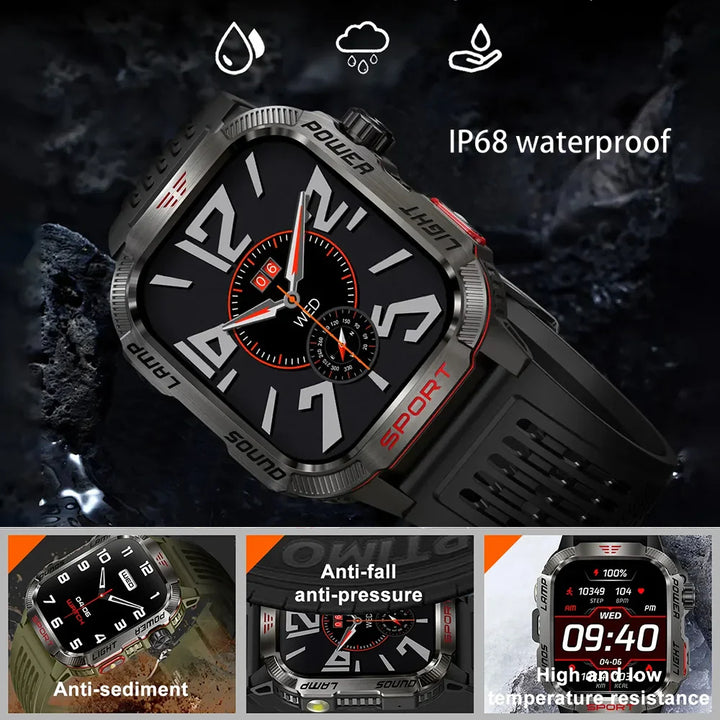 2024 Outdoor Smartwatch with Fitness Tracker & Bluetooth Calls